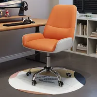 Silla de Oficina de Cuero Sintético, Diseño Ergonómico, para Hotel, Transmisión en Vivo, Dormitorio, Tocador, Escritorio, Silla de Computadora