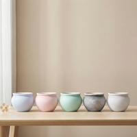 Mini pots de fleurs en céramique colorés pour plantes, design moderne Macarons, décoration pour sol et centres commerciaux