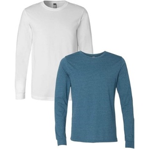 T-shirt athlétique durable à manches longues uni en coton 100% respirant, coupe ajustée, nouvelle arrivée, fabrication à faible MOQ pour hommes - Product Image 6