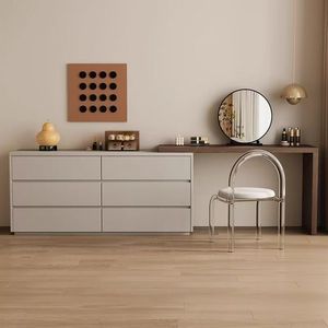 Italian Minimalist Dressing Table With Storage Cabinet And Drawers For Bedroom Light Luxury High End Small <b>Makeup</b> <b>Vanity</b> - Product Image 4