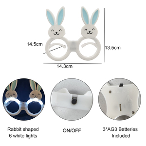 Gafas LED de Conejito <span class=keywords><strong>con</strong></span> <span class=keywords><strong>Luz</strong></span> Intermitente de Pascua, Funcionan <span class=keywords><strong>con</strong></span> Pilas, Color Azul y Rosa, Decoración para Fiestas en Interiores y Exteriores, <span class=keywords><strong>Lentes</strong></span>, Suministros para Días Festivos - Product Image 6