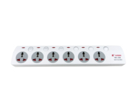 Multiprise de bureau universelle intelligente 5 voies de haute qualité DF Brand ABS avec auto-test, 2 à 6 prises CA (options 3/4/5) et 2 ports USB