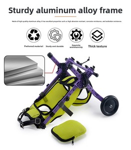 Fauteuil roulant <span class=keywords><strong>pour</strong></span> <span class=keywords><strong>chien</strong></span> silencieux avec roues en caoutchouc, <span class=keywords><strong>chariot</strong></span> de mobilité léger en aluminium <span class=keywords><strong>pour</strong></span> chiens handicapés de petite race - Product Image 5