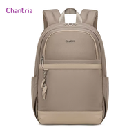 Sac à dos pour ordinateur portable en nylon imperméable pour femme, 15,6 pouces, grande capacité, léger, multi-poches pour les trajets quotidiens