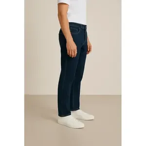 Jeans da Uomo Adrenaline a Gamba Dritta Blu Scuro in Denim Elasticizzato Vita Media 5 Tasche Traspiranti - Product Image 3