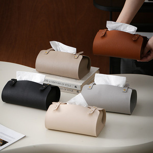 Nouvelle tendance, boîte à mouchoirs en cuir PU de style nordique, organiseur, boîte à mouchoirs de bureau tendance, salon, cuisine, imperméable, boîte à mouchoirs de voiture - Product Image 1