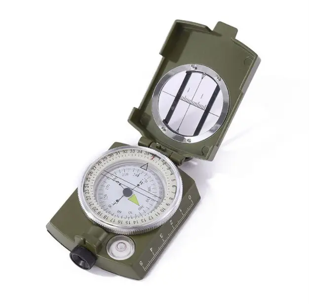 Professional metal compass Prismatic Sighting Compass with pouch