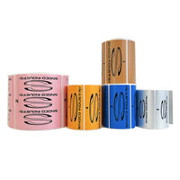 Etiquetas de Transferencia Térmica Autoadhesivas Coloridas de 80 mm, Rollo de Etiquetas de Código de Barras Resistentes al Agua para Envío y Embalaje