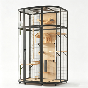 Casa para Gatos de Interior, con Estructura Metálica y Madera Sólida, Plataforma Multi-Salto, Espacio Amplio, Personalizable, ODM OEM - Product Image 1