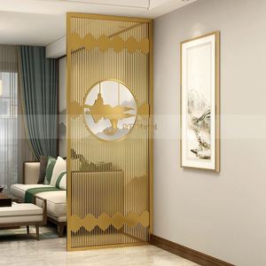 EX065 Gold Plated Stainless Steel Laser Cut Modern Multi-Functional Durable Art Theme Irregular Structure Room Divider - Product Image 4