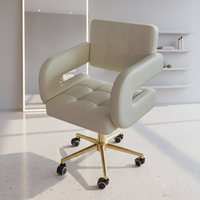 Fauteuil de Barbier Portable en Cuir Synthétique Marron Moderne, Mobilier de Salon Professionnel, Style Contemporain pour Salon