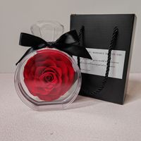 Rose éternelle géante personnalisable TC, fleur luxueuse pour la fête des mères, cadeau de la Saint-Valentin, flacon de parfum en acrylique, rose préservée pour femmes