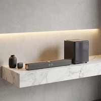 Système Home Cinéma Audio 5.1 Entièrement Sans Fil avec Barre de Son Intelligente de 31,5 Pouces, 2 Enceintes Surround et Caisson de Basses de 8 Pouces