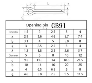 Nhà Máy Giá Gb91 Thép Không Gỉ Chia <span class=keywords><strong>Cotter</strong></span> <span class=keywords><strong>Pin</strong></span> Chất Lượng Cao Pins Sản Phẩm - Product Image 4