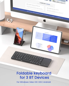 Clavier pliable sans fil OEM ODM à trois volets, clavier portable de poche avec pavé tactile pour tablette et téléphone, directement de l'usine - Product Image 5