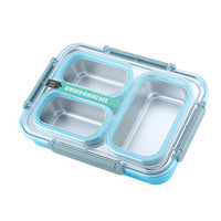 Plateau à déjeuner en acier inoxydable 304, compartiment pour étudiant micro-ondes plastique isolation thermique école boîte à déjeuner assiette à dîner vente en gros
