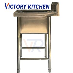 Évier simple VICTORY KITCHEN en acier inoxydable 201 de haute qualité, 60*60*80, argenté avec pieds ronds pour la cuisine - Product Image 4