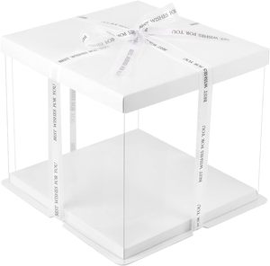 Wholesale Tall Transparent Plastic clear <b>Cake</b> Packaging <b>Box</b> square <b>Wedding</b> Pop Bakery <b>Cake</b> Display <b>Box</b> - Product Image 1