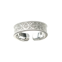 Vintage Gravierter Breiter Ring für Damen, Hochwertiger Personalisierter Blumenmuster-Statementring