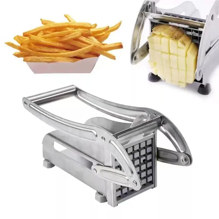 Amazon Online Top Seller Product French Fry Cutter 2 Blades 3.2 Inch Professional Potato Slicer Non-Slip Suction Base Chopper