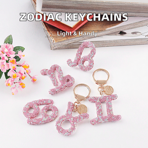 Porte-clés Constellation en Strass Cristal, Pendentifs Signes Astrologiques, Breloques <span class=keywords><strong>Horoscope</strong></span>, Bijoux - Product Image 3