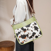 Nouveau Design Lady Cow Print sac à bandoulière en cuir Pu grande capacité guitare larges bretelles femmes sacs de messager sacs fourre-tout de luxe