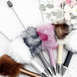 ปากกาลูกลื่นสำหรับเด็กปากกาลูกปัดพลาสติกขนกำมะหยี่พิมพ์ลายเสือดาวสีสันน่ารักแบบทำมือ - Product Image 3