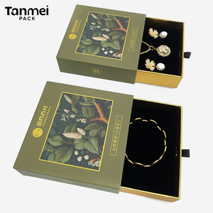 Custom Logo Luxury Jewelry Packaging <b>Box</b> Cardboard Paper Drawer <b>Gift</b> <b>Box</b> for Necklace Ring Bracelet <b>Earring</b> Pendant - Product Image 4