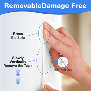 Bandes adhésives robustes pour accrocher les tableaux - Grands crochets muraux adhésifs pour cadres et affiches, sans dommages, sans clous - Product Image 5