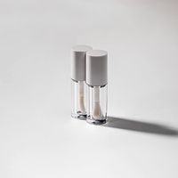Tube abs brillant à lèvres, large tête de brosse personnalisée, tube cosmétique, transparent, en plastique, 4ml, 50 pièces