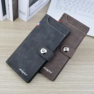 Erkek cüzdan yeni uzun stil moda basit büyük kapasiteli çok fonksiyonlu tasarımcı cüzdan lüks marka para çantası