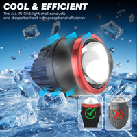 Ampoules de phares antibrouillard LED pour voiture LANSEKO, dernières versions, 3 pouces, 40W, 5500LM, 12V, faisceau haut/bas, avec puces 3570