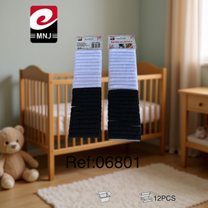 MNJ Elastic Hair Band White And Black 12Pcs For Baby Hair Styling - Product Image 1