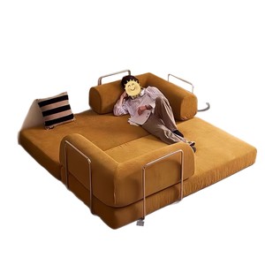Divano Comprimibile in Tessuto Retrò per Piccoli Soggiorni, <span class=keywords><strong>Moderno</strong></span> <span class=keywords><strong>e</strong></span> Semplice, Pieghevole, Modulare, Letto Pigro con Spugna ad Alta Densità, Monoposto - Product Image 5