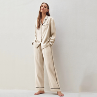 Custom Bamboo Silk Cotton Loungewear Women's Sleepwear Pajama Set Pattern Drawer Pyjamas Wholesale Night Dresses for Woman