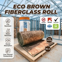 Laine de verre ECO non inflammable classe A standard australienne Branz R3.2 140, rouleaux d'isolation thermique en fibre de verre pour MBI