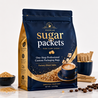 Sachets individuels en aluminium avec logo personnalisé pour thé au lait, café en poudre, sucre – Mini-sachets en bande