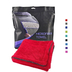 Serviette de séchage de voiture en microfibre à boucles torsadées, microfibre épaisse, double torsion, 1200 g/m² - Product Image 1