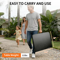 Table de camping pliable 2-4 places, cadre en aluminium, hauteur réglable sur 3 positions, poignée de transport légère, mobilier de voyage portable pour l'extérieur