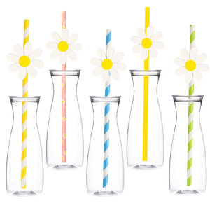 Disposable Paper <b>Straws</b> With Daisy Flowers 10 Pack <b>For</b> Parties <b>Drinks</b> Decorations - Product Image 1
