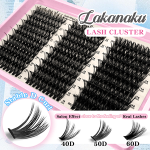 LAKANAKU Kit de <span class=keywords><strong>Cils</strong></span> en Grappe Individuels Noir Mat Effet Cachemire – <span class=keywords><strong>Cils</strong></span> en Grappe Marque Privée - Product Image 3
