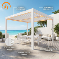 Pergola en acier réglable, étanche, anti-moustiques, avec système de drainage, écologique, coupe-vent, pour villa, OEM