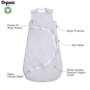 <span class=keywords><strong>Gigoteuse</strong></span> Bébé Personnalisée en Coton Biologique 0.5-<span class=keywords><strong>1</strong></span> <span class=keywords><strong>TOG</strong></span>, Couverture Portable pour Tout-Petit, Sac de Couchage Doux et Respirant - Product Image 3