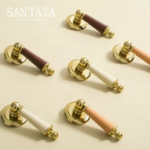 Santaya PVD 金色黄铜拉手 厨房橱柜拉手 卧室衣柜抽屉把手 家具挂件 皮革拉手 - Product Image 1