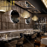 Meubles de restaurant d'hôtel de luxe Comptoir de bar personnalisé Design Présentoir à vin Tables et chaises de haute qualité pour restaurant