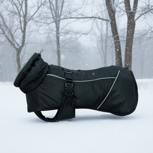 Abrigo de invierno Brizon para perros talla S 40 cm negro ropa impermeable para mascotas - Product Image 3