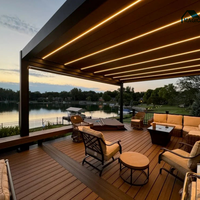 Auvents de soleil extérieurs de luxe magiques, auvents de terrasse, auvents de patio, auvents imperméables, pergola bioclimatique en aluminium à lames orientables électriques