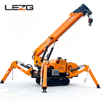Grue araignée à accès étroit 3 tonnes 5 tonnes à commande sans fil avec flèche télescopique pour l'installation de vitrage de façade