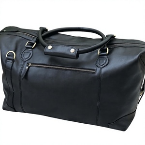 Sac de voyage unisexe en cuir véritable 100% imperméable, style vintage, logo personnalisé, léger, sangle réglable, fermeture éclair, pliable B S - Product Image 5