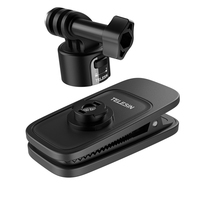 Aksesoris Kamera Sport Telesin Baru untuk Go Pro / DJI Action / Insta360, Klip Magnetik Universal Lepas Cepat untuk Ransel